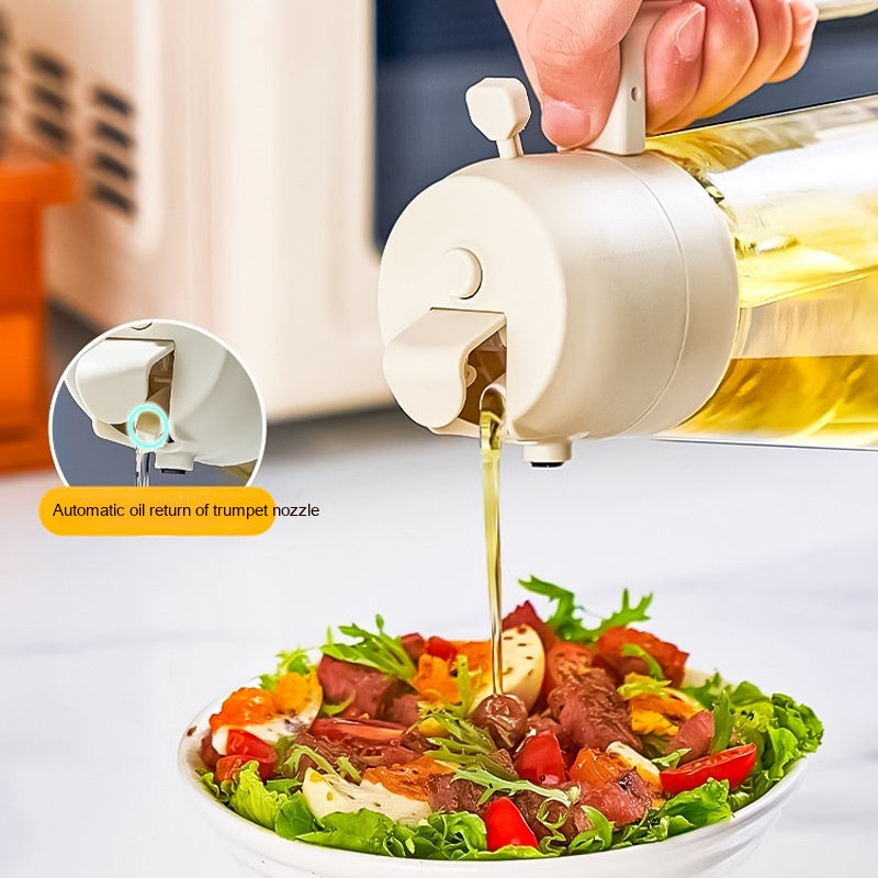 Vaporisateur d'huile 470 ml pour la cuisson au barbecue, flacon en verre 2 en 1 pour huile, vinaigre et sauce soja, idéal pour la friteuse à air chaud.