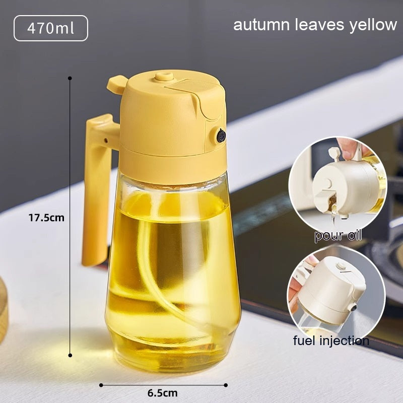 Vaporisateur d'huile 470 ml pour la cuisson au barbecue, flacon en verre 2 en 1 pour huile, vinaigre et sauce soja, idéal pour la friteuse à air chaud.