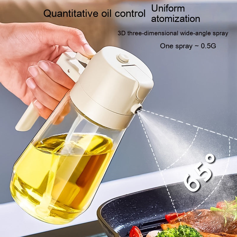 Vaporisateur d'huile 470 ml pour la cuisson au barbecue, flacon en verre 2 en 1 pour huile, vinaigre et sauce soja, idéal pour la friteuse à air chaud.