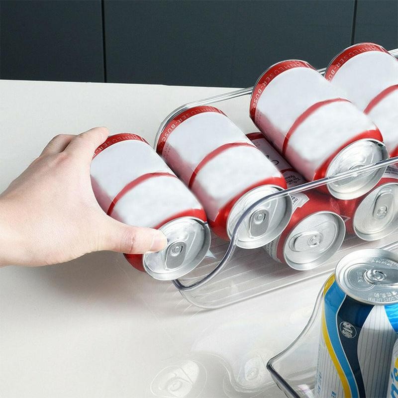 Organisateur de réfrigérateur, porte-boissons transparent pour réfrigérateur-congélateur, rangement de cuisine, placards (Petite Can. 355 ml)