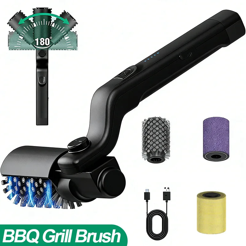Brosse de nettoyage pour barbecue, brosse de nettoyage électrique pour barbecue à 3 vitesses