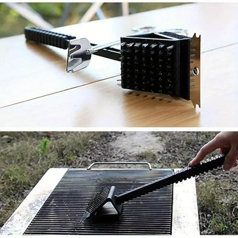 Brosse métallique d'angle 3 en 1 en cuivre pour barbecue