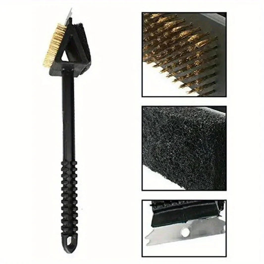 Brosse métallique d'angle 3 en 1 en cuivre pour barbecue