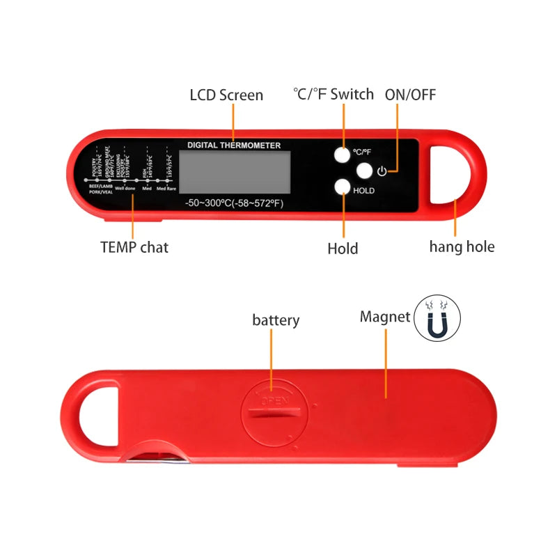 Thermomètre à viande numérique pour la cuisine et le barbecue
