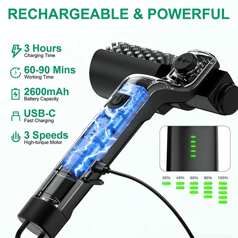 Brosse de nettoyage pour barbecue, brosse de nettoyage électrique pour barbecue à 3 vitesses